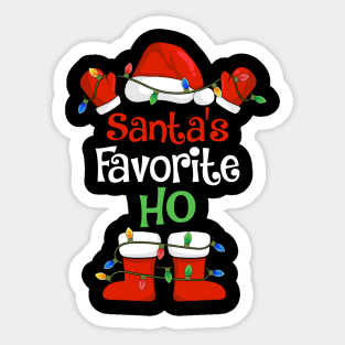 Santa's Favorite Ho Funny Christmas Pajamas Sticker